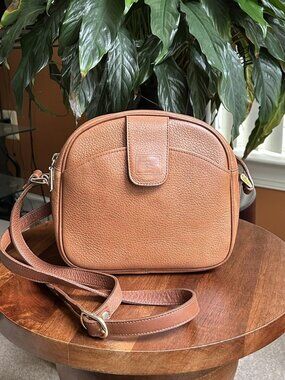 BURBERRY Calfskin Shoulder Bag, British Tan, Brown
